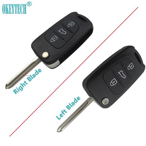 OkeyTech 3 Buttons Flip Remote Key Shell Right Left Blade For Kia K2 K5