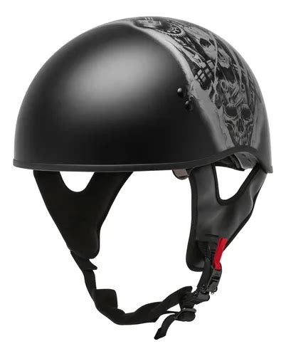 Casco Gmax Hh 65 Half Tormentor Naked Negro Mate plata Sm Envío gratis