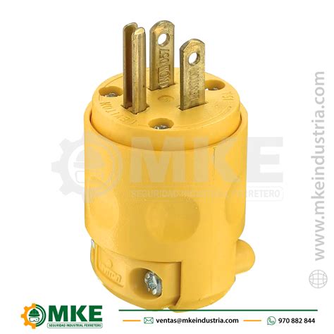 Enchufe A V L T Pvc Amarillo Leviton Mke