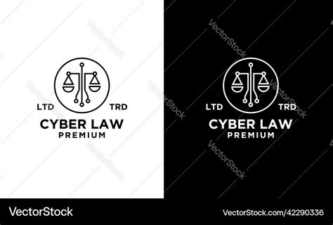 Cyber Justice Law Firm Logo Icon Design Royalty Free Vector