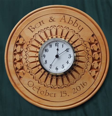 Hand Carved Personalized Wedding Clock Plate Names And Date Etsy