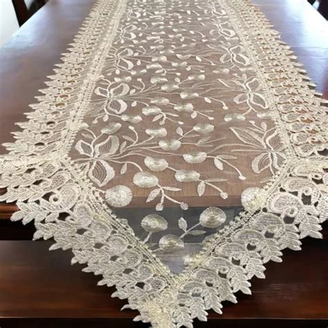 Caminho De Mesa Bordado Guipir 40x180cm Trilho Renda Croche MercadoLivre