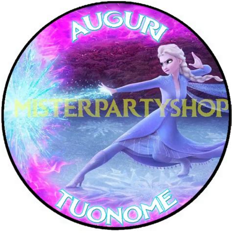 CIALDA OSTIA Per Torte Frozen 2 Arendelle Elsa Formato Grande Tondo