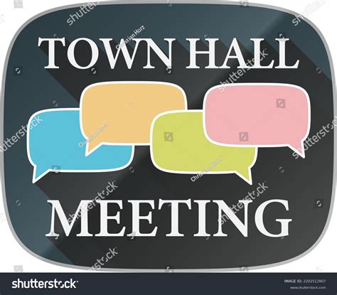 Town Hall Meeting Label Symbol Colorful Stock Vector (Royalty Free ...