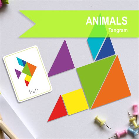 TANGRAM ANIMAL Printable Puzzles, Flash Cards, Montessori Toddler Cards ...