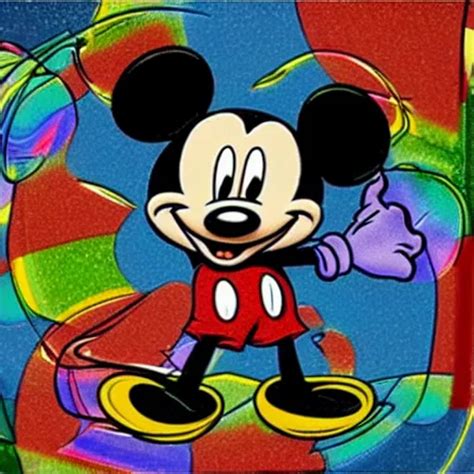 Trippy Mickey Mouse Blotter Art Acid Tabs Stable Diffusion