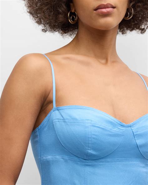 Simkhai Analise Bustier Midi Dress Neiman Marcus