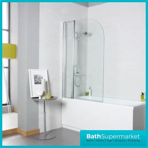 Koncept Straight Screen With Radius Edge And Extension Panel Bath