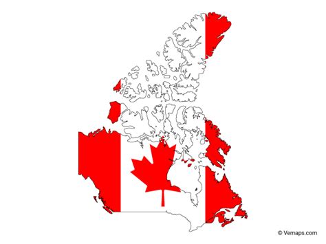 Flag Map Of Canada Free Vector Maps Map Vector Vector Free Outline