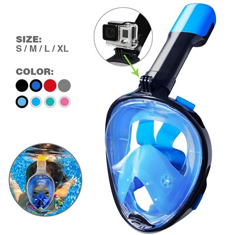 Máscara de mergulho profissional snorkel facial completo óculos anti