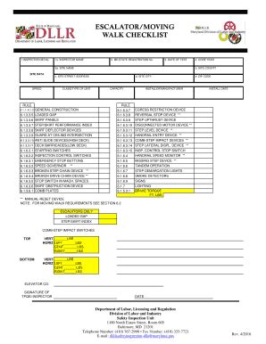 Fillable Online Dllr Maryland Owner Contractor Periodic Inspection