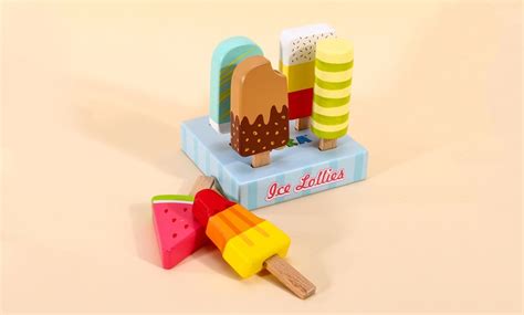 Soka Seven Piece Wooden Ice Lollies Pretend Play Set Groupon Goods