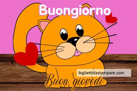 Buon giovedì con gatto Biglietti da stampare