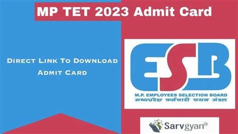 Mp Tet Admit Card 2023 Out Hall Ticket Direct Download Link For Middle