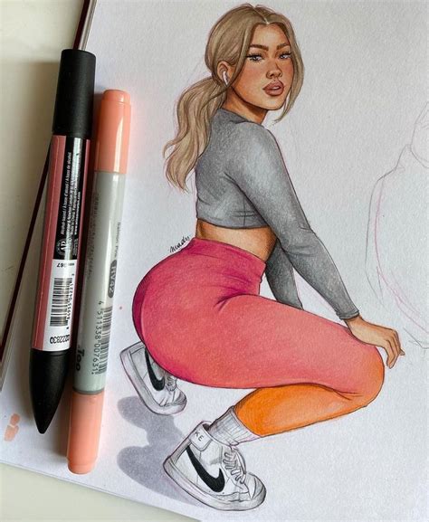 Natalia Madej On Instagram Gym Babe Illustration Drawing