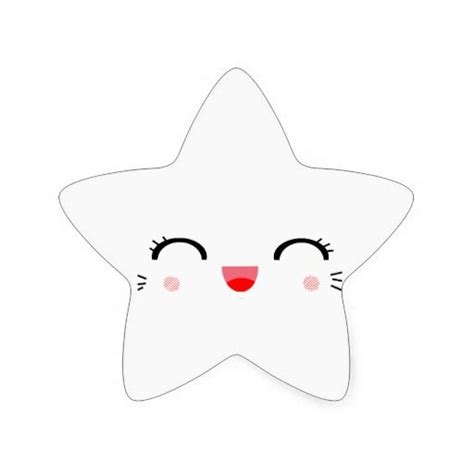 Estrella Feliz Kawaii Stickers Cute Faces Star Stickers