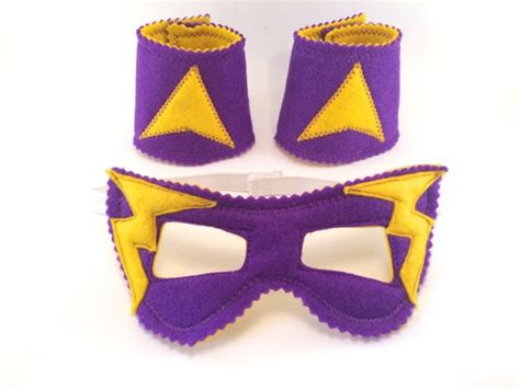 Items Similar To Purple And Yellow Superhero Mask And Cuffs For