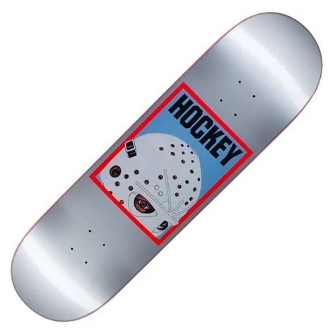 Hockey Skateboards Half Mask Silver Skateboard Deck 8 75