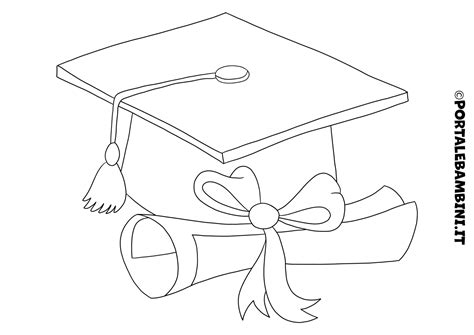 disegni cappello laurea tocco da colorare