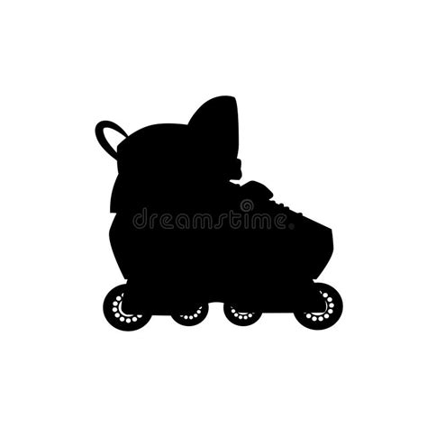 Silhouette Inline Skater Vector Draw Stock Vector Illustration Of