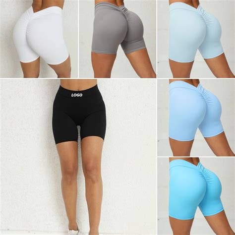 Sexy Plus Size V Back Peach Booty Tiktok Casual Sports Shorts For