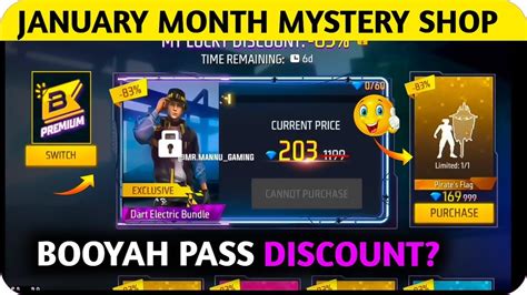 Free Fire Mystery Shop Confirm Date Booyah Pass Discount Event Ff