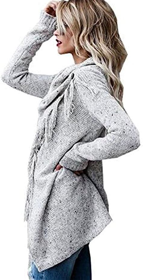 Minetom Femme Automne Hiver Gilet Poncho Pull Over Cape En Tricot