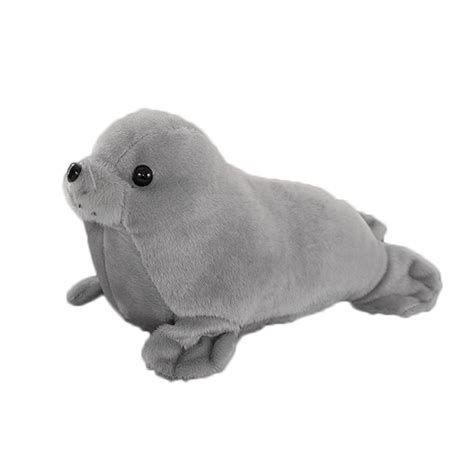 Seal Plush Stuffed Animal Grey Cute Toy Pillow Kawaii Doll