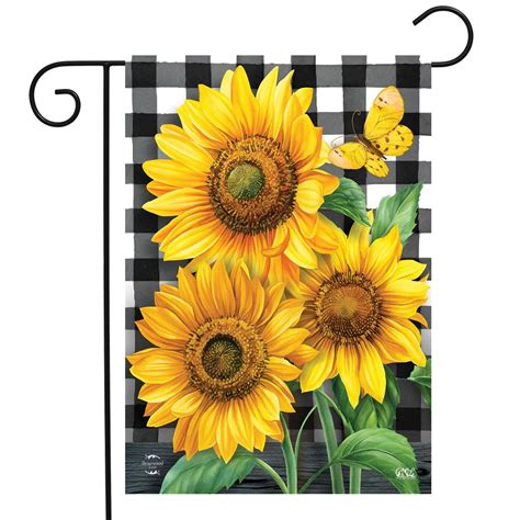 Briarwood Lane Checkered Sunflowers Summer Garden Flag Walmart