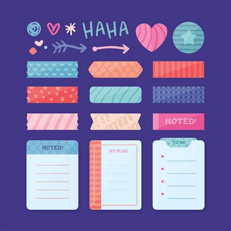 Free Vector Planner Scrapbook Set