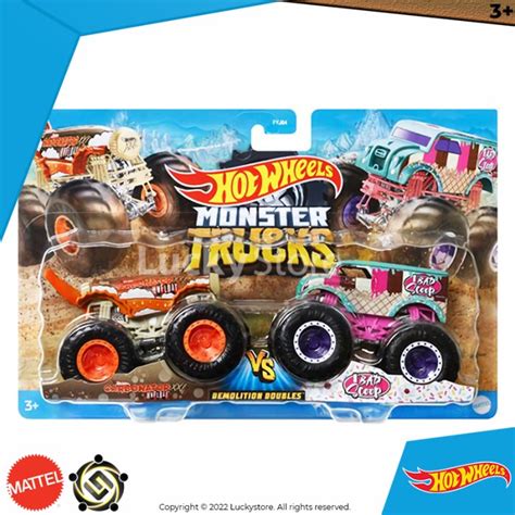 Jual Hot Wheels Monster Trucks Demolition Carbonator Vs Bad Scoop Shopee Indonesia