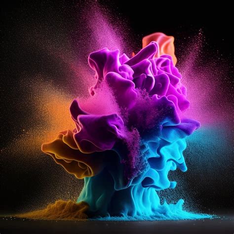 Premium Ai Image Photo Explosion Of Colored Powder Abstract Dust