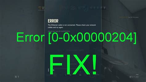 Tom Clancy S Rainbow Six Siege Error 0 0x00000204 FIX YouTube