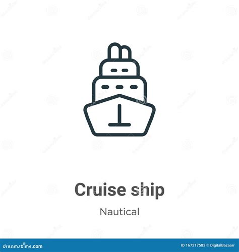 Cruise Ship Outline Vector Icon Thin Line Black Cruise Ship Icon Flat