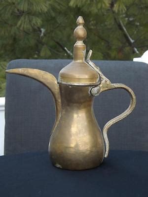 Antique Dallah Coffee Tea Pot Brass Copper Turkish Arab Islamic Ewer