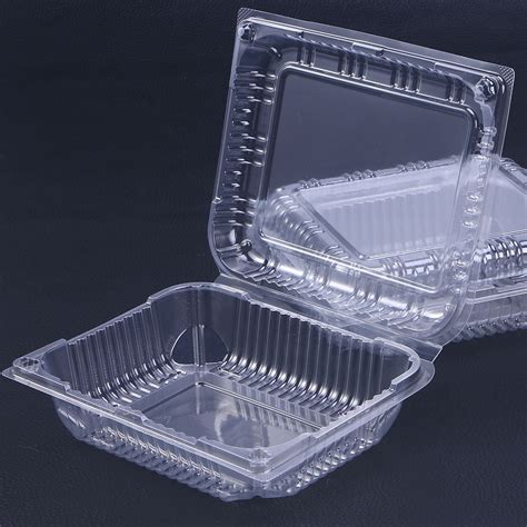 Caja Desechable De 30 Uds Tapa Transparente Con Bisagras Contenedores