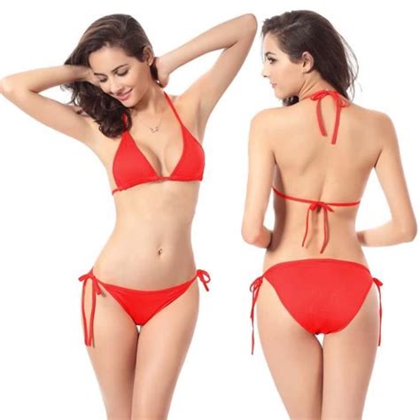 Demark Maillot De Bain Pieces Femme Bikini Sexy Haut Triangle Rouge