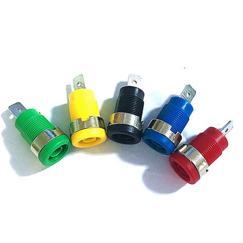 5 Pcs 4mm Banana Plugs Female Jack Socket Plug Wire Connector 5 Colors