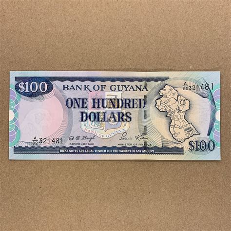 The Guyanese Dollar Bill Guyana Banknote Currency Etsy