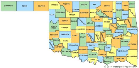 Printable Oklahoma Maps | State Outline, County, Cities