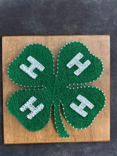 Custom Made To Order 4 H Four Leaf Clover String Art Board Etsy