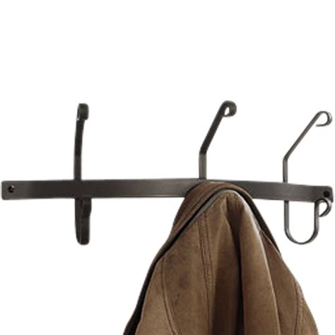 Wrought Iron Coat Rack Wall Mounted Double Sided 3 Hook Design