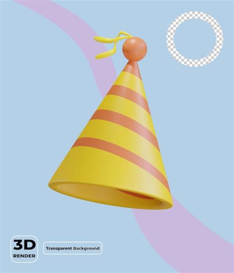 Premium Psd 3d Yellow Party Hat