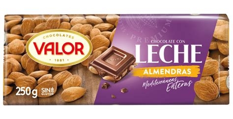 Chocolate Con Leche Y Almendras Mediterr Neas Chocolates Valor