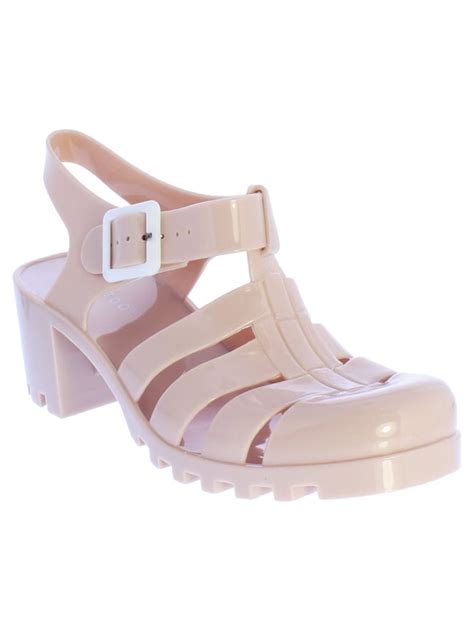 Bam Boo Jelly Sandal Heel Mirabel 01 Nude Walmart