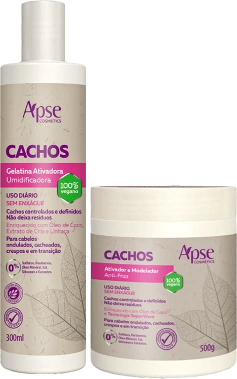 Kit Para Cabelos Cacheados Apse Anti Frezz Gelatina E Ativador