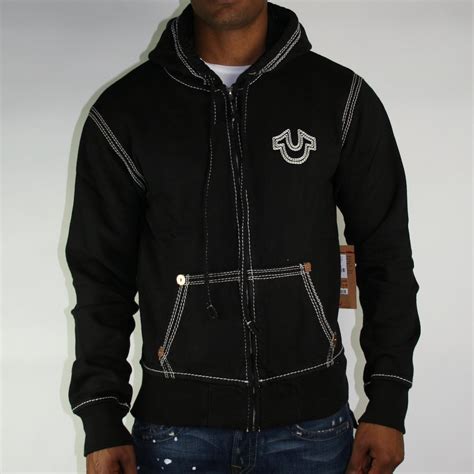 True Religion Black Zip Hoodie - True Religion from Chameleon Menswear UK