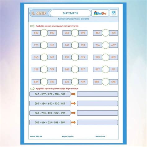 S N F Matematik Say Lar Kar La T Rma Ve S Ralama