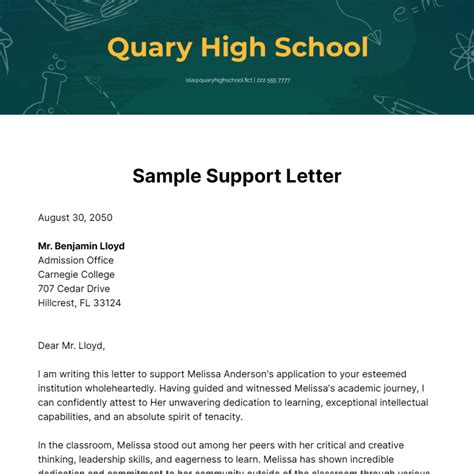 Free Support Letter Templates And Examples Edit Online And Download