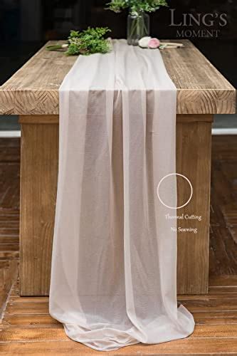 El Momento De Ling Ft Nude Sheer Chiffon Como Runner De Mesa Para Bodas Boho R Stico Boda